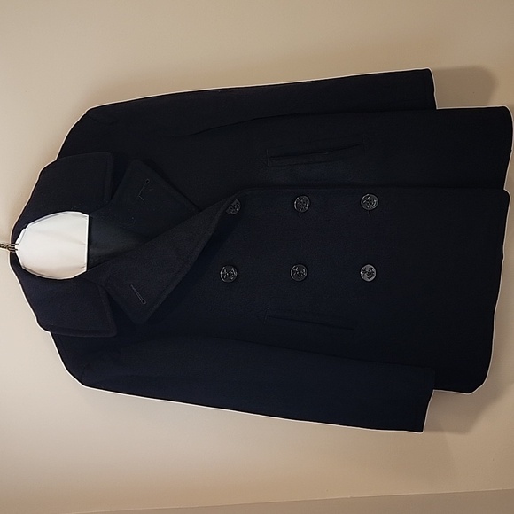 Vintage WWII Navy Pea Coat Felted Wool Naval Military Double Breast Mens size 38 - Picture 1 of 11